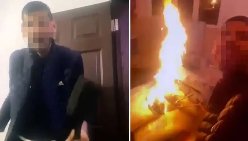 Sosyal Medyadan Canlı Yayın Açtı: Annesiyle Yaşadığı Evi Ateşe Verdiler